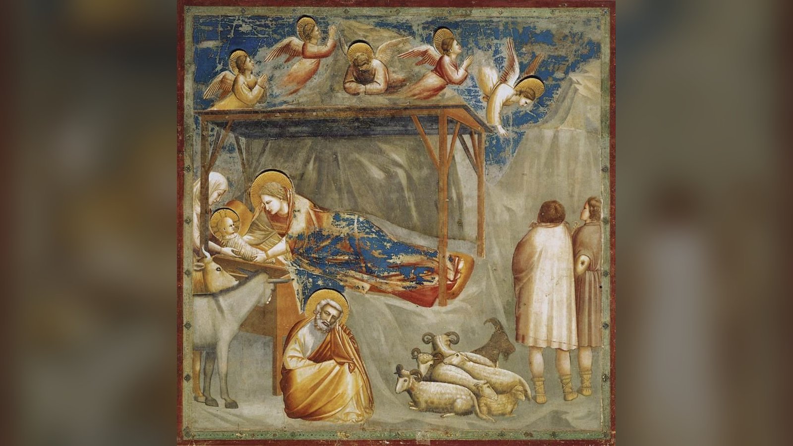 Fresco de la Natividad de Giotto en la capilla de los Scrovegni de Padua, hacia 1305 (Wikimedia Commons, dominio público)