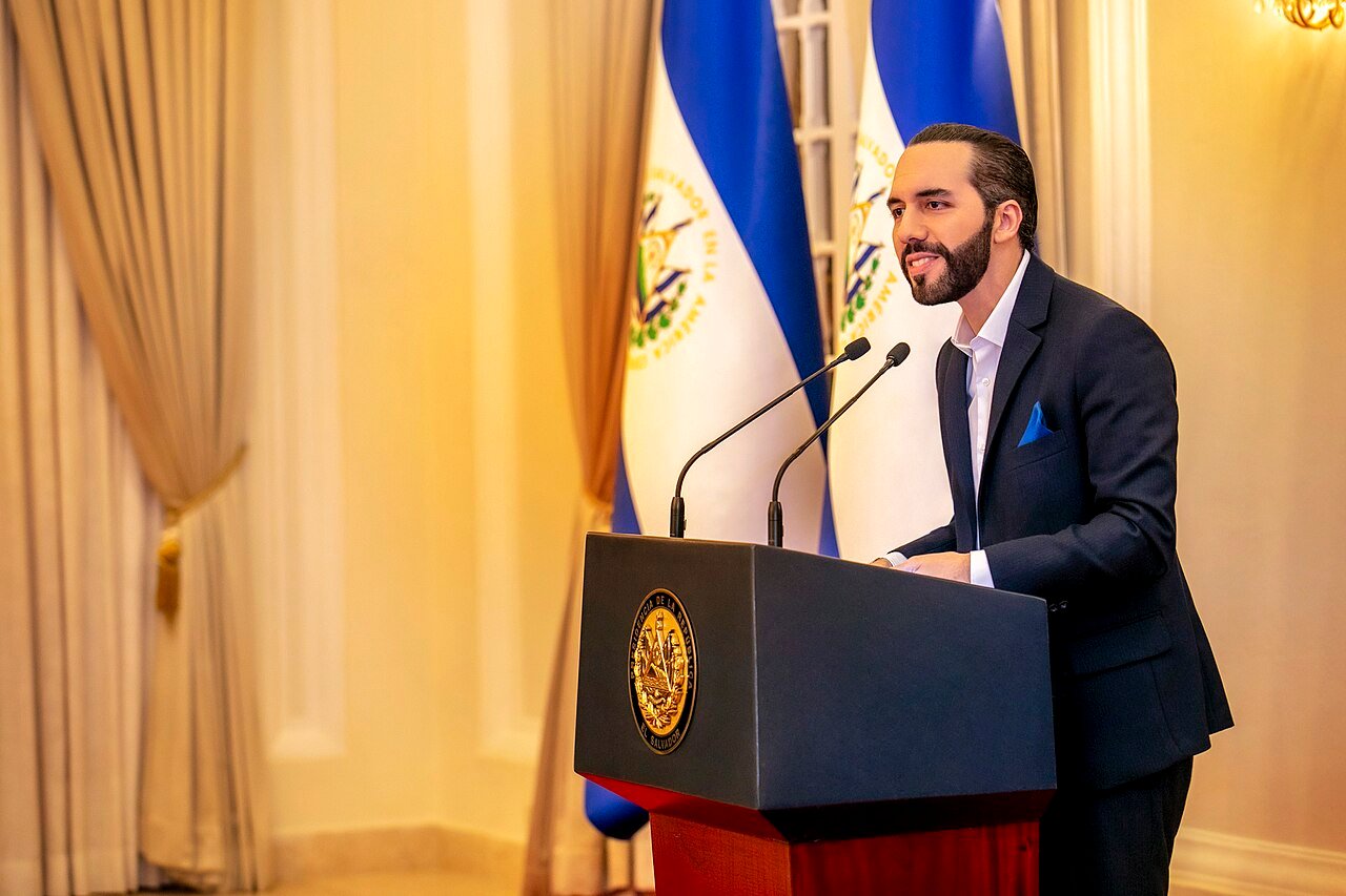 El presidente Nayib Bukele durante un discurso